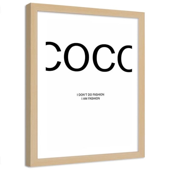 Plakat dekoracyjny w ramie naturalnej FEEBY COCO moda, 40x50 cm Feeby