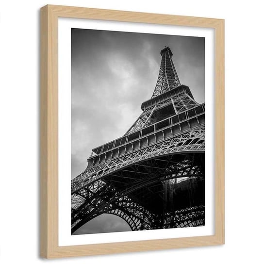 Plakat dekoracyjny w ramie naturalnej FEEBY Paryż Wieża Eiffla, 50x70 cm Feeby