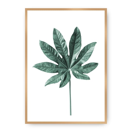 Plakat DEKORIA Leaf  Emerald Green, 21x30 cm, złota ramka Dekoria