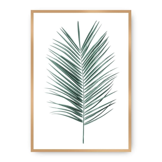 Plakat DEKORIA Palm Leaf Emerald Green, 50x70 cm, złota ramka Dekoria