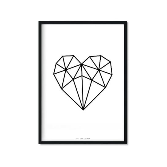 Plakat Diamond Heart, biało-czarny, 50x70 cm Love The Journey