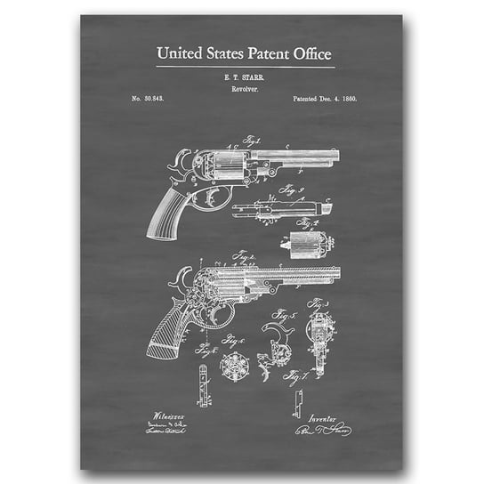 Plakat do pokoju Gun Patent Firearm Starr A1 Vintageposteria