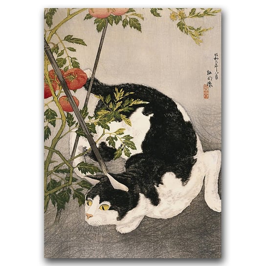 Plakat do pokoju Kot i pomidor Takahashi Shotei A1 Vintageposteria