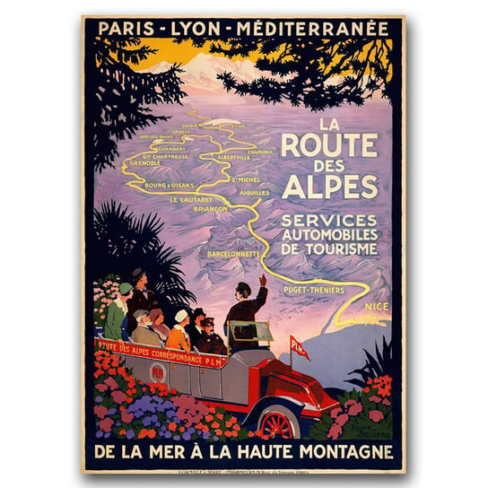 Plakat do pokoju La route des Alpes Lyon A2 Vintageposteria