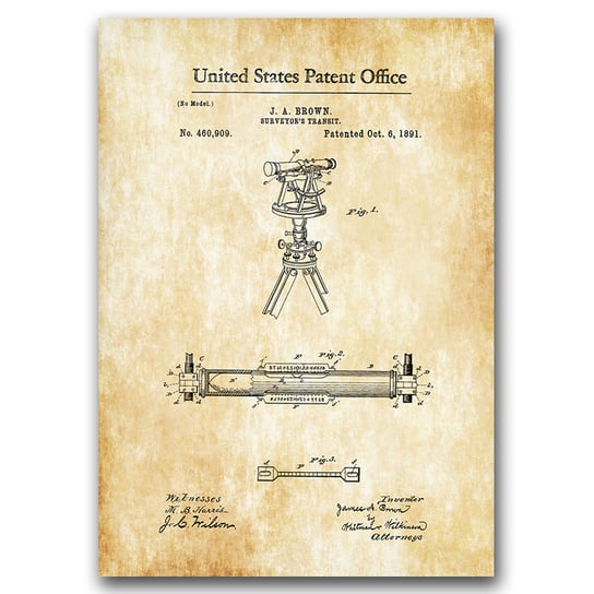 Plakat do pokoju Surveyor's Transit Patent A1 Vintageposteria