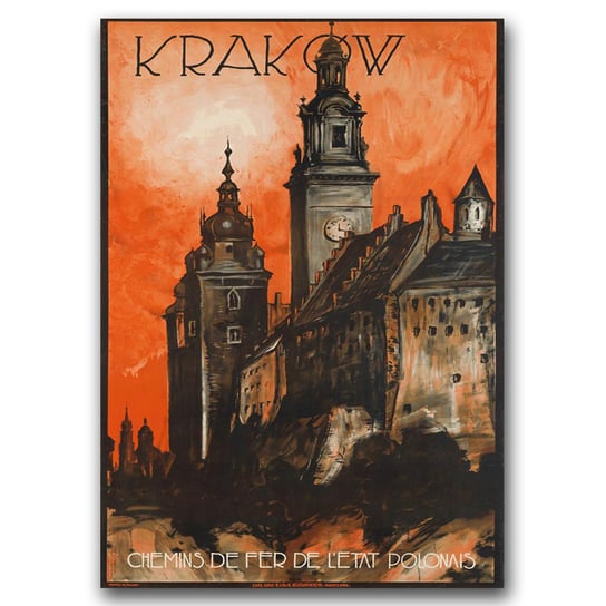 Plakat do pokoju w stylu retro Kraków A1 60x85cm Vintageposteria