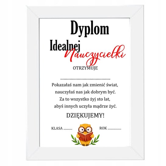 PLAKAT DYPLOM DZIEŃ NAUCZYCIELA PREZENT + RAMKA Y3 Inna marka