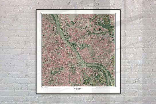 Plakat dzisiejsza Warszawa, plan miasta 1:10000, mapa ścienna w stylu vintage 60x60 cm / DodoPrint Dodoprint