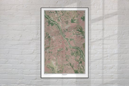 Plakat dzisiejsza Warszawa, plan miasta 1:10000, mapa ścienna w stylu vintage 90x60 cm / DodoPrint Dodoprint