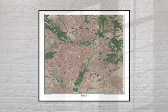 Plakat Dzisiejszy Poznań, Plan Miasta 1:25000, Współczesna Mapa Ścienna W Stylu Vintage 60X60 Cm / Dodoprint Dodoprint