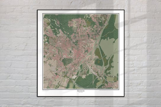 Plakat Dzisiejszy Szczecin, Plan Miasta 1:25000, Współczesna Mapa Ścienna W Stylu Vintage 60X60 Cm / Dodoprint Dodoprint