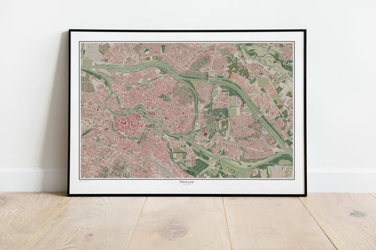 Plakat dzisiejszy Wrocław, plan miasta, mapa ścienna w stylu vintage 61x91 cm / DodoPrint Dodoprint
