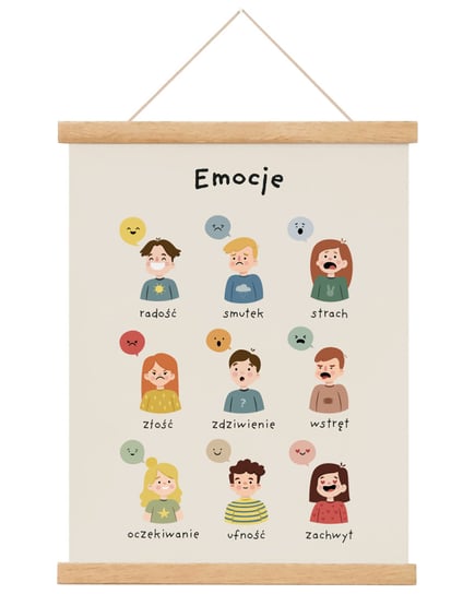Plakat edukacyjny dla dzieci Emocje vintage 40x50 cm / Joachimki Joachimki