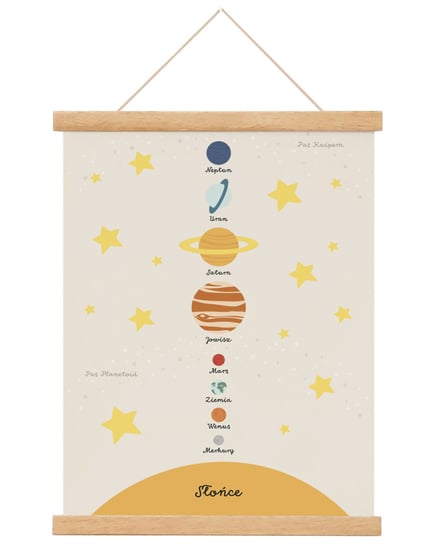 Plakat edukacyjny dla dzieci Układ Słoneczny Montessori A4 21x30 cm / Joachimki Joachimki