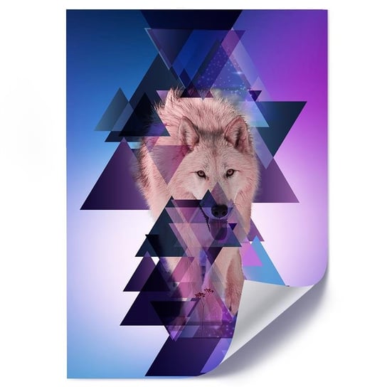 Plakat FEEBY Abstrakcyjny wilk trójkąty, 40x60 cm Feeby
