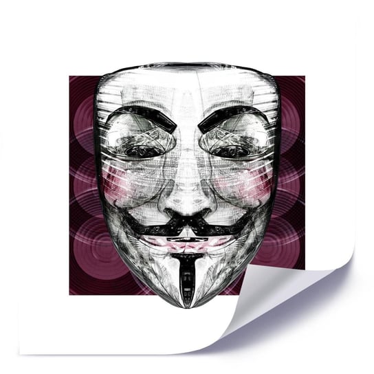 Plakat FEEBY Anonymous maska, 60x60 cm Feeby