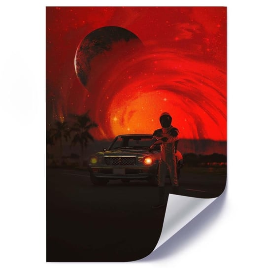 Plakat FEEBY Astronauta i samochód, 50x70 cm Feeby