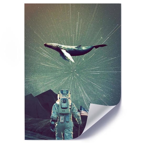 Plakat FEEBY Astronauta i wieloryb, 40x60 cm Feeby