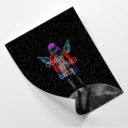 Plakat FEEBY Astronauta na księżycu w neonach - VK Art 30x40 Feeby