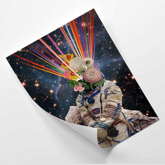 Plakat FEEBY Astronauta z kwiatami z kasku- VK Art 60x80 Feeby