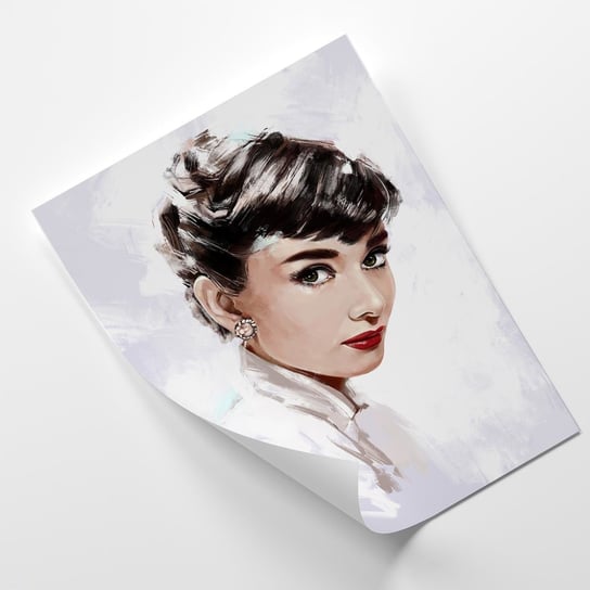 Plakat FEEBY Audrey Hepburn w bieli - Dmitry Belov 30x45 Feeby