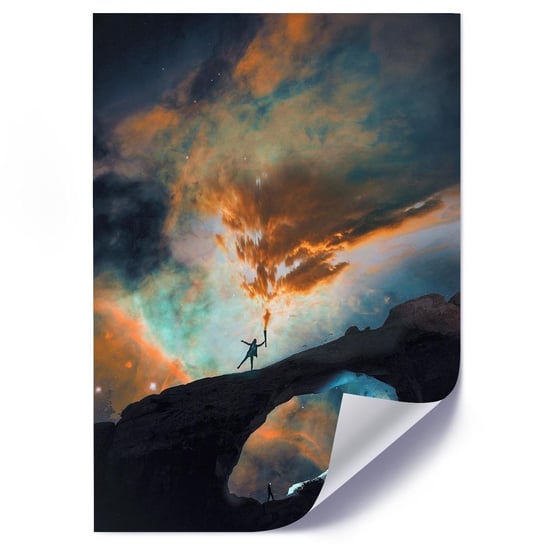 Plakat FEEBY Człowiek i chmury, 50x70 cm Feeby