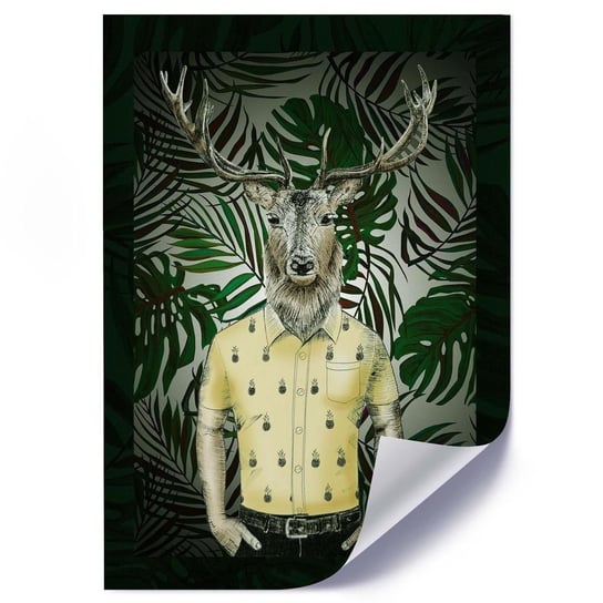 Plakat FEEBY Człowiek z głową jelenia, 50x70 cm Feeby