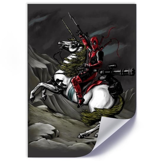 Plakat FEEBY Deadpool na koniu, 50x70 cm Feeby
