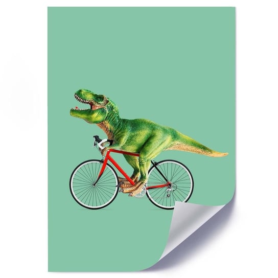 Plakat FEEBY Dinozaur na rowerze, 50x70 cm Feeby