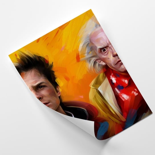 Plakat FEEBY Doktor Emmett i Marty bohaterowie filmu Powrót do przyszłości - Dmitry Belov 20x30 Feeby