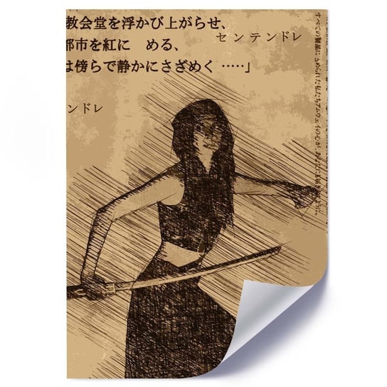 Plakat FEEBY Dziewczyna samuraja, 50x70 cm Feeby