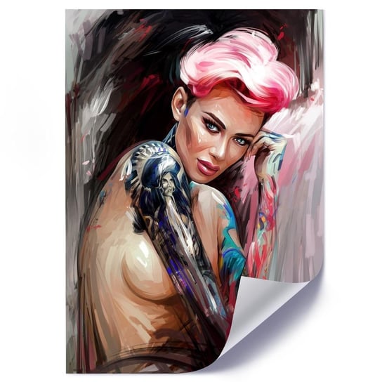 Plakat FEEBY Dziewczyna z tatuażami, 40x60 cm Feeby