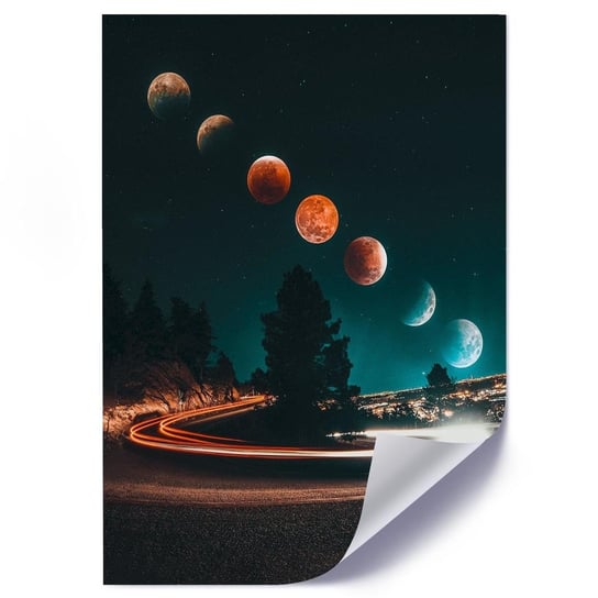 Plakat FEEBY Fazy księżyca i światła, 50x70 cm Feeby
