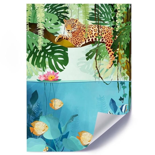 Plakat FEEBY Jaguar nad wodą, 70x100 cm Feeby