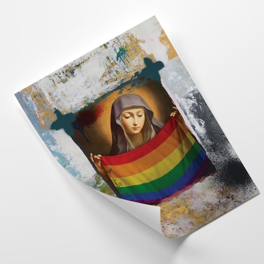 Plakat FEEBY Kobieta i flaga LGBT - Jose Luis Guerrero 20x30 Feeby