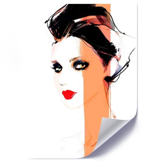 Plakat FEEBY Kobieta z czerwonymi ustami, 50x70 cm Feeby