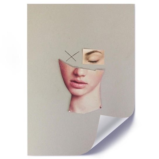Plakat FEEBY Kolaż twarz kobiety, 50x70 cm Feeby