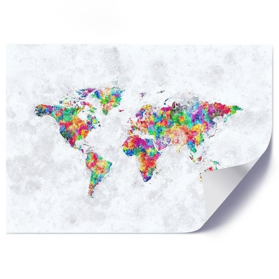 Plakat FEEBY Kolorowa mapa świata, 60x40 cm Feeby