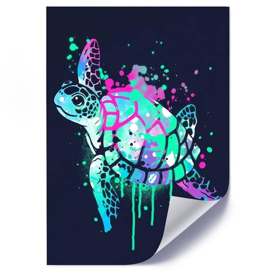 Plakat FEEBY Kolorowy żółw morski, 40x60 cm Feeby