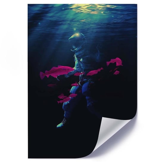 Plakat FEEBY Kosmonauta pod wodą, 40x60 cm Feeby