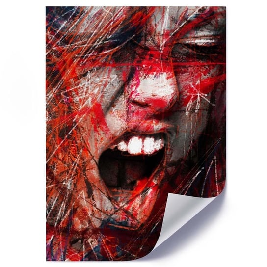 Plakat FEEBY Krzycząca kobieta abstrakcja, 40x60 cm Feeby