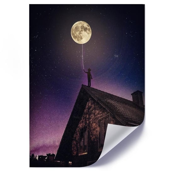 Plakat FEEBY Księżyc jako balonik, 50x70 cm Feeby
