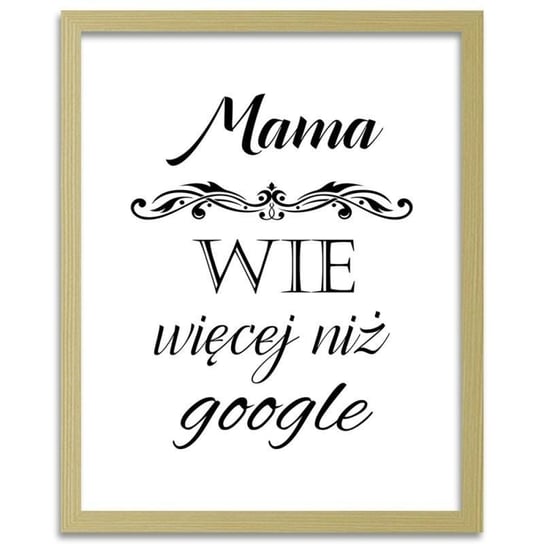 Plakat FEEBY Mama wie więcej niż Google, 21x29,7 cm Feeby