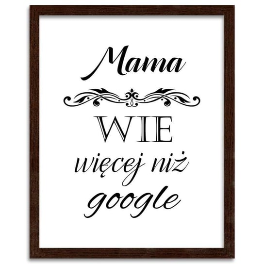 Plakat FEEBY Mama wie więcej niż Google, 21x29,7 cm Feeby