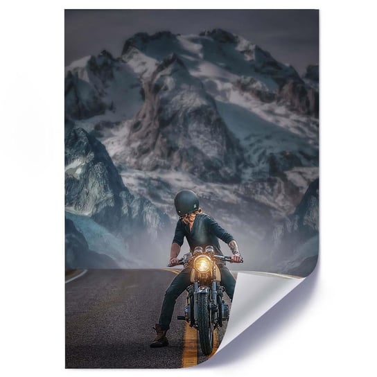 Plakat FEEBY Motocyklista na trasie, 50x70 cm Feeby
