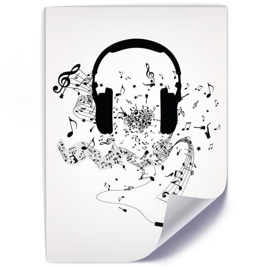 Plakat FEEBY Muzyczne słuchawki, 50x70 cm Feeby