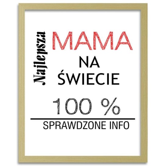 Plakat FEEBY Najlepsza mama na świecie, 40x60 cm Feeby