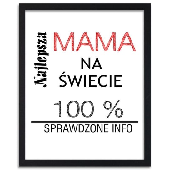 Plakat FEEBY Najlepsza mama na świecie, 50x70 cm Feeby