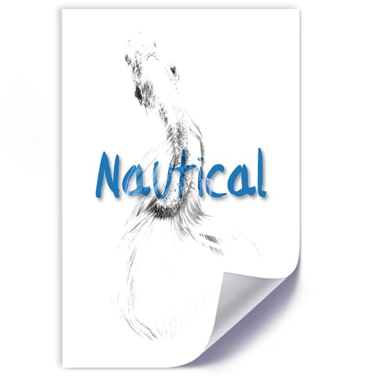 Plakat FEEBY Napis Nautical i ryba 70x100 Feeby