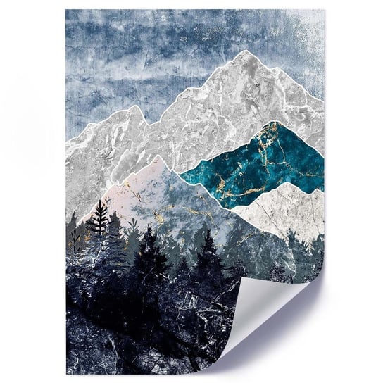 Plakat FEEBY Niebieski szczyt w górach, 50x70 cm Feeby